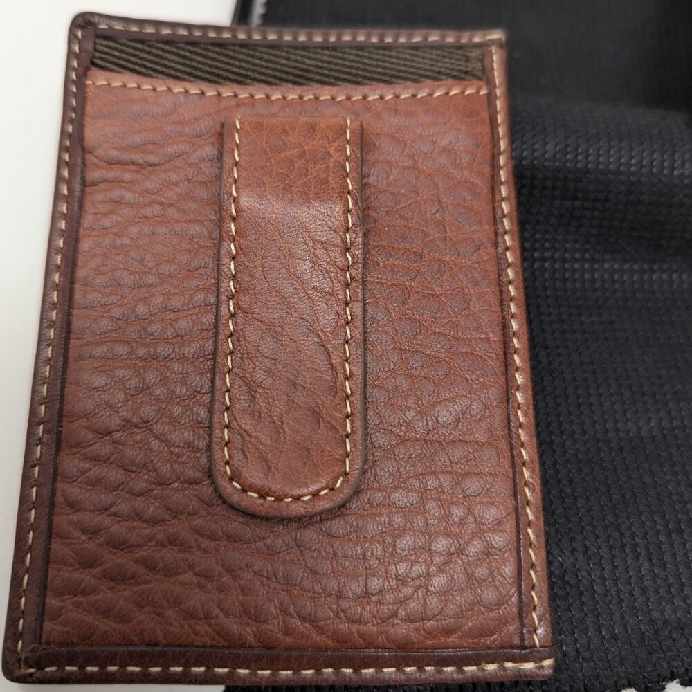 NWOT - Pebble Grain Leather Card Holder - Johnston & Murphy - Picture 3 of 4